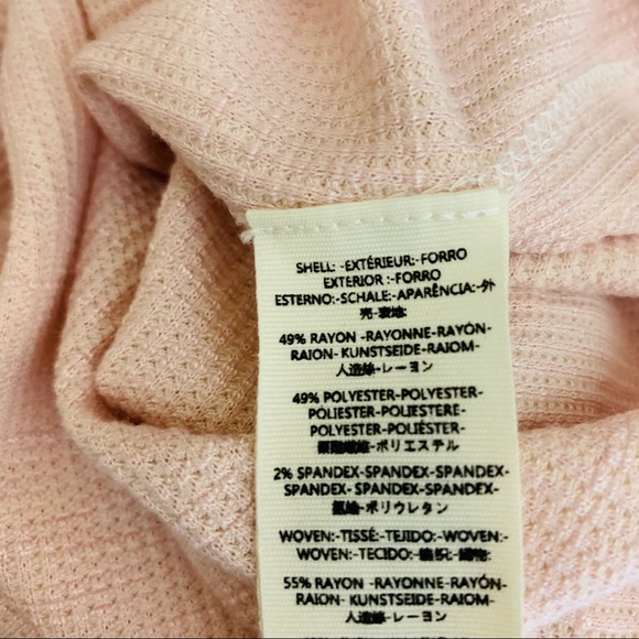 Free People Pink Thermal Patterned Sleeve Top - Picture 7 of 7